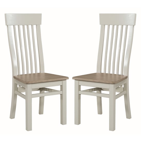 Trevino Wooden Dining Chairs In Stone In A Pair