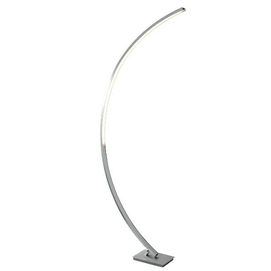 Colton Led Satin Silver Curved Floor Lamp