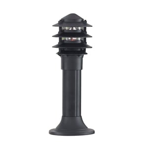 Photo of Black bollard light with glass diffuser