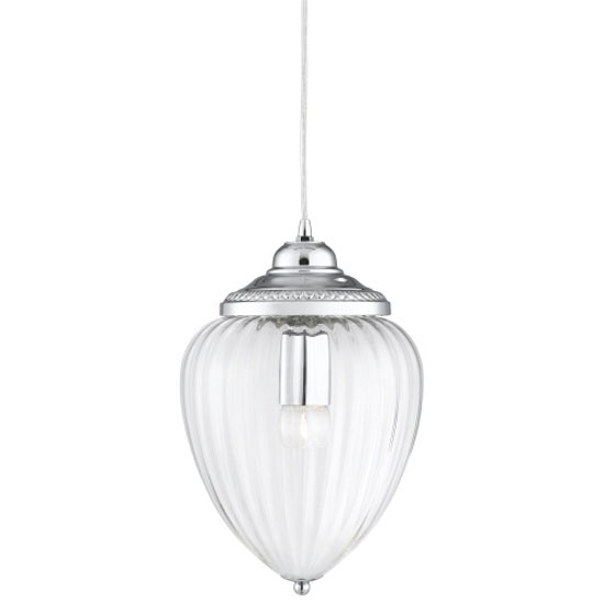 Read more about Chrome rubbed glass pendant lantern