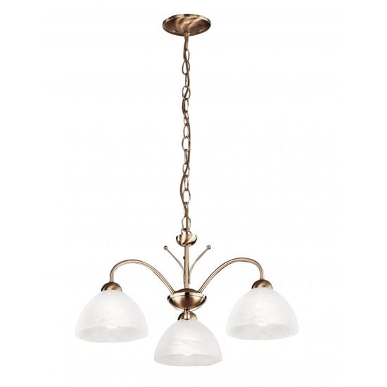 Read more about Milanese 3 arm antique brass ceiling light