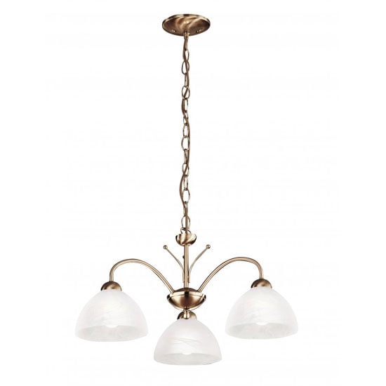 Photo of Milanese 3 arm antique brass ceiling light