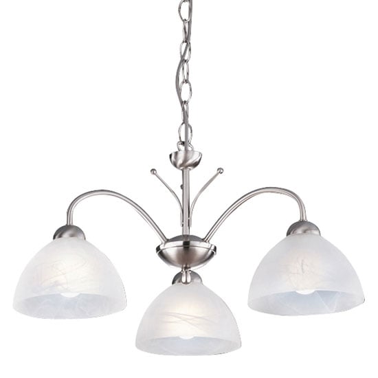 Milanese 3 Arm Satin Silver Ceiling Light
