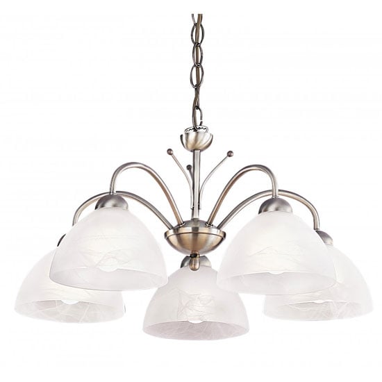 Milanese 5 Arm Antique Brass Ceiling Light