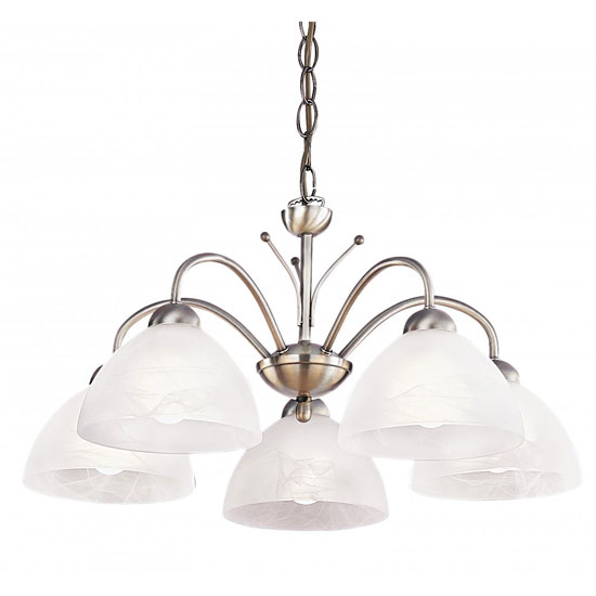 Photo of Milanese 5 arm antique brass ceiling light