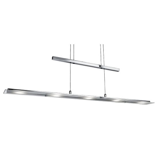 Led 5 Light Chrome Rectangle BarLight With Clear And Frosted