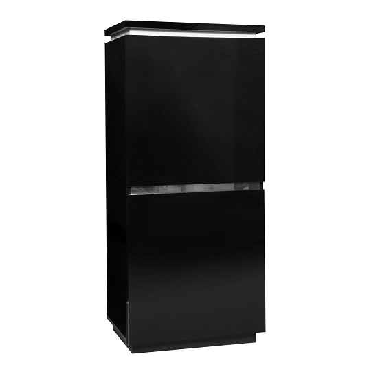 Elisa Sideboard Cupboard In Black Lacquer With Lights_1