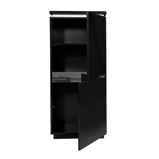 Elisa Sideboard Cupboard In Black Lacquer With Lights_4