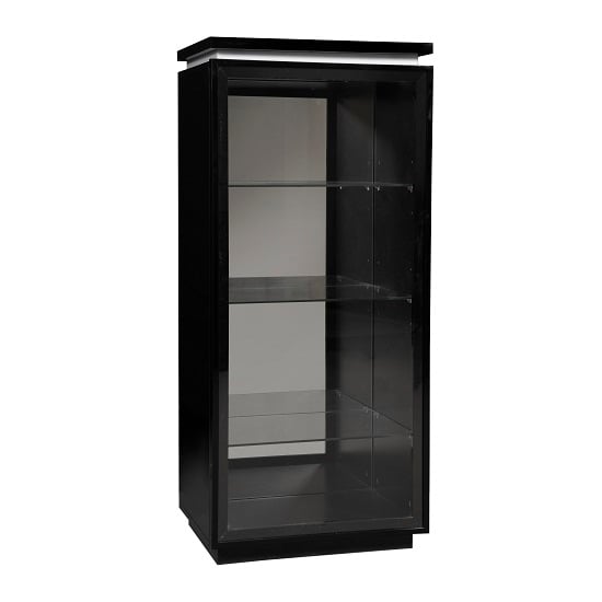 Elisa Display Cabinet In High Gloss Black With Glass Door