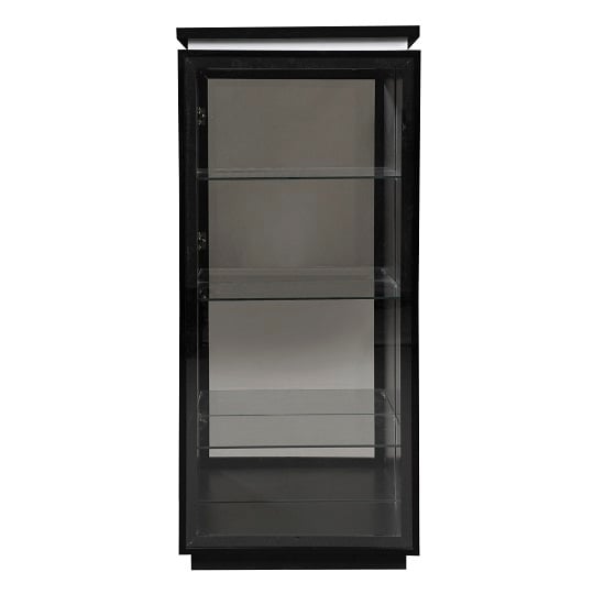 Elisa Display Cabinet In High Gloss Black With Glass Door