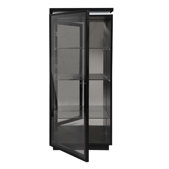 Elisa Display Cabinet In High Gloss Black With Glass Door_2