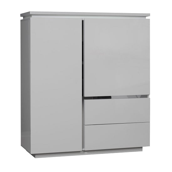 Elisa Sideboard In High Gloss White With 2 Doors And Lighting