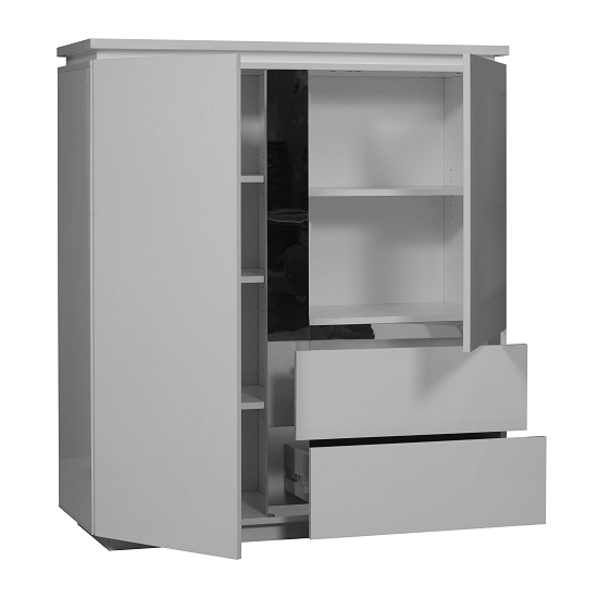 Elisa Sideboard In High Gloss White With 2 Doors And Lighting_2
