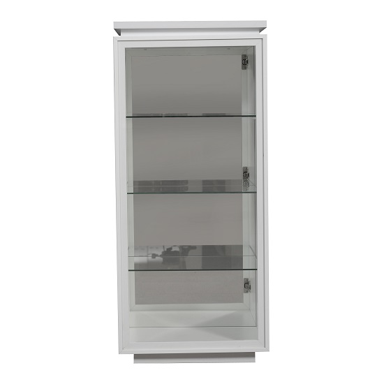 Elisa Display Cabinet In High Gloss White With 1 Glass Door_3