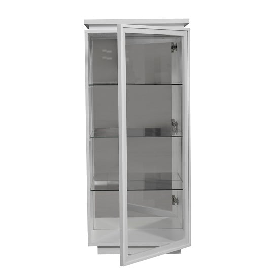 Elisa Display Cabinet In High Gloss White With 1 Glass Door_4