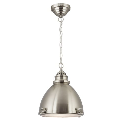 Read more about Satin silver dome pendant with frosted glass diffuser