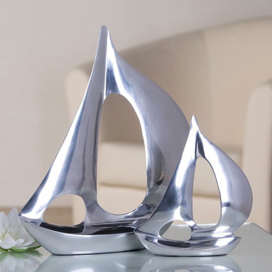 Product photograph of Boot Sculpture In Polished Aluminium from Furniture in Fashion