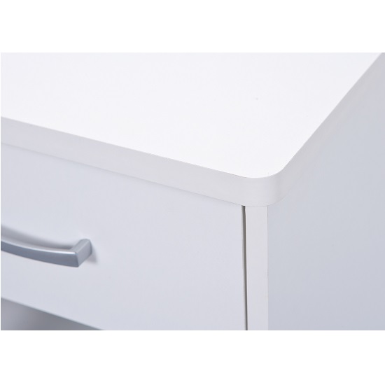 Halifax Corner Computer Desk In White With Drawer And