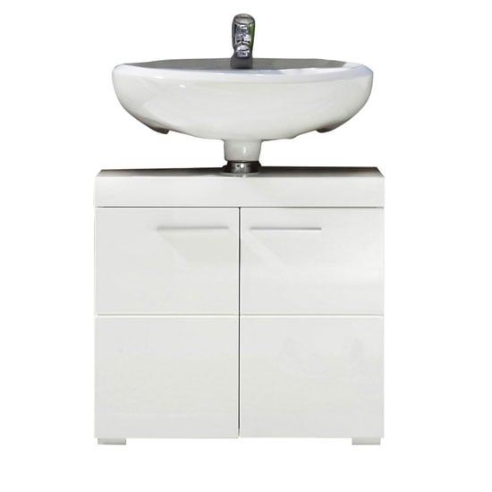 Amanda Vanity Cabinet In White With High Gloss Fronts And 2 Doors from Furniture in Fashion