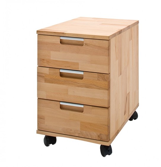 Cento Core Beech Wooden Office Pedestal With 3 Drawers