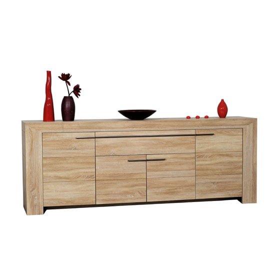 Product photograph of Lucena Light Oak Finish 4 Door Sideboard With 1 Drawer from Furniture in Fashion