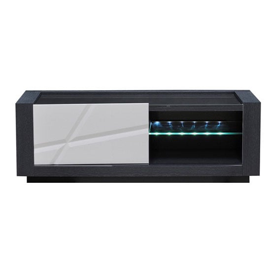 Read more about Quatro dark gray wooden small tv stand with led light