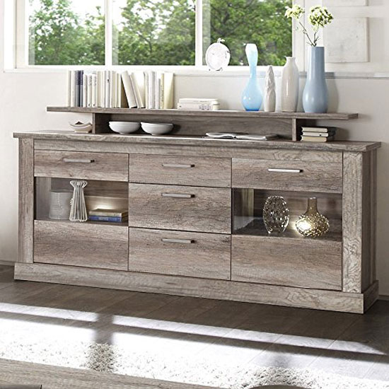 Montreal Sideboard In Monument Canyon Oak With 2 Door And LED