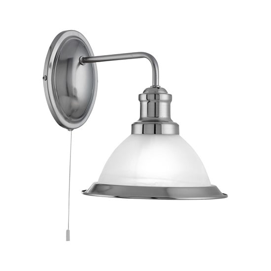 Bistro Acid Glass Shade Wall Light In Silver Finish