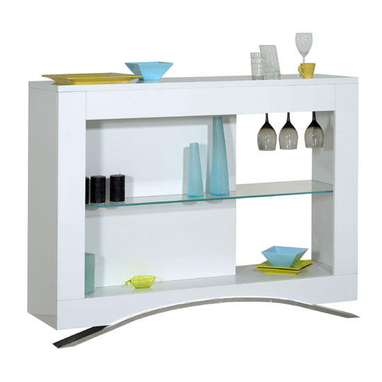 Smooth High Gloss White Bar Unit With Gl Shelf 22488 Smooth High Gloss White Bar Unit With Gl Shelf Click To Enlarge