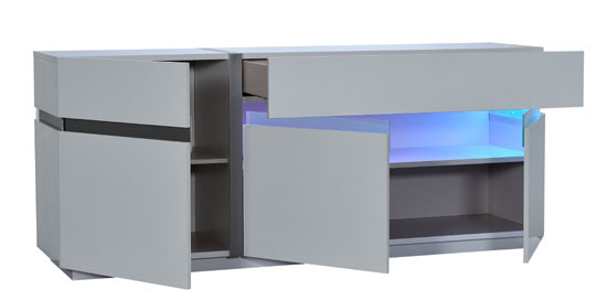 Crossana Sideboard In White Gloss With 3 Doors And LED Light
