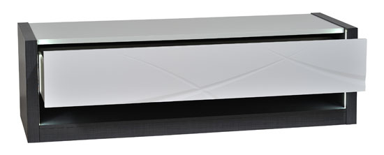 Eclypse TV Stand In Dark Grey With White Gloss Drawer And Lights