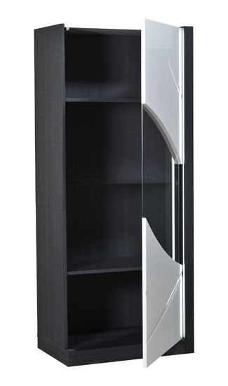 Eclypse Display Cabinet In Dark Grey With Glass Door And Lights