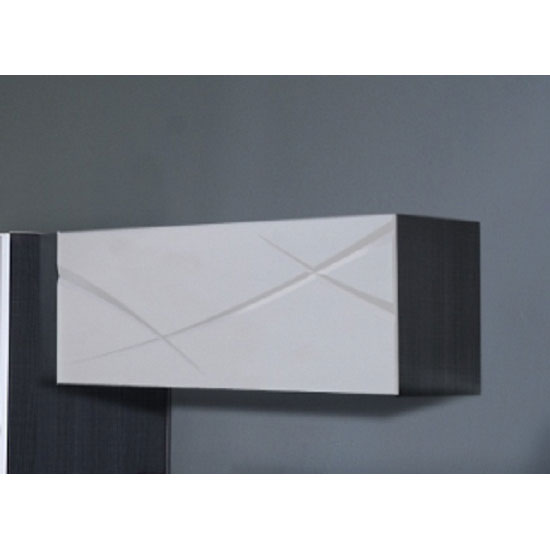 Eclypse Wall Mounted Shelf In Grey Wood With White Gloss