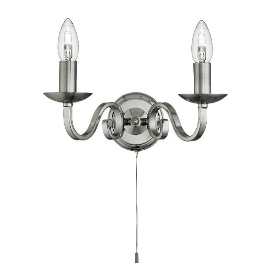 Richmond Satin Silver Two Light Wall Bracket With Candle Style S