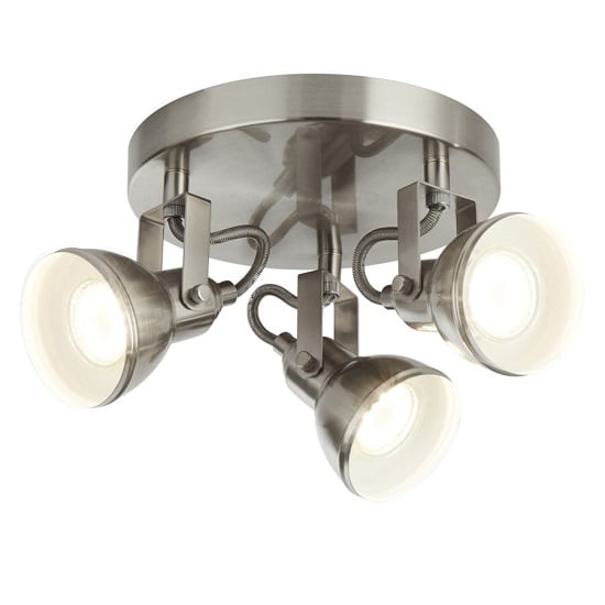 Product photograph of Focus Three Light Spotlight Disc In Satin Silver Finish from Furniture in Fashion