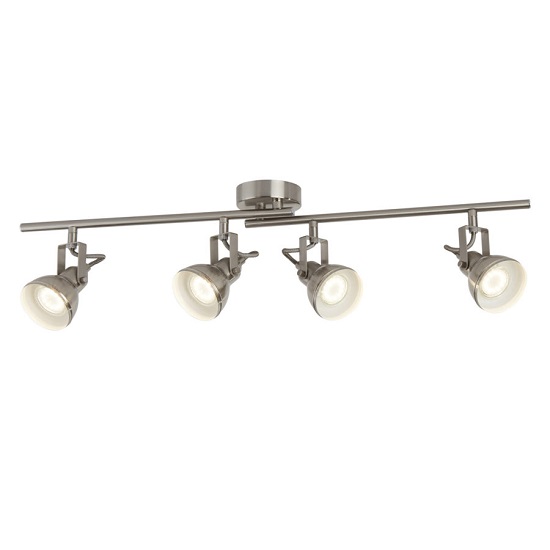 Product photograph of Focus Four Light Spotlight Split Bar In Satin Silver Finish from Furniture in Fashion