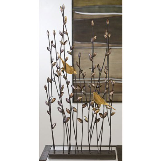 Read more about Albero ornament with bronce finish 2 birds in metal branches