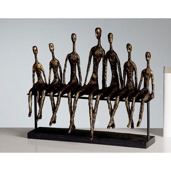 Read more about Community sculpture in bronze with black metal base