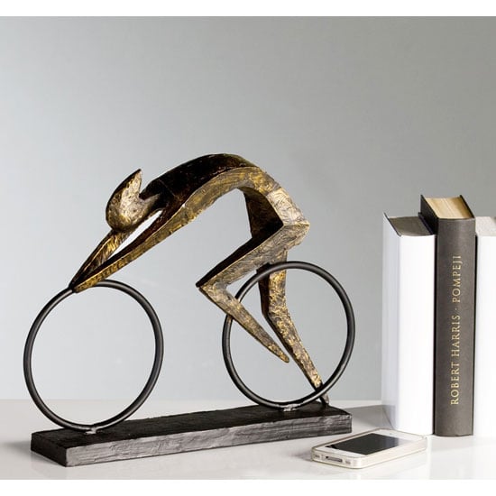 Read more about Racer sculpture in bronze with black metal base