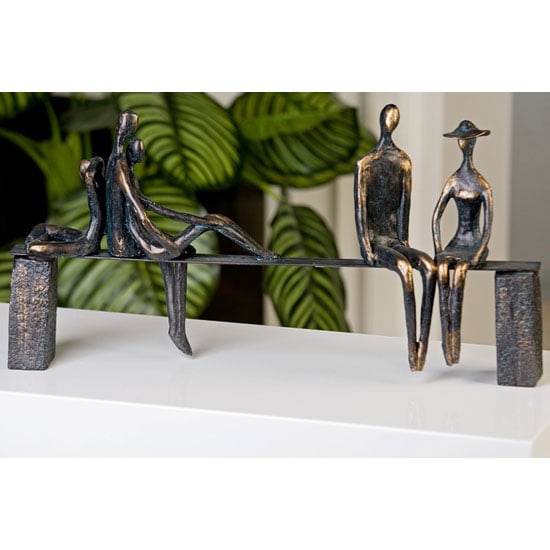 Read more about Leisure sculpture in bronze with black bench