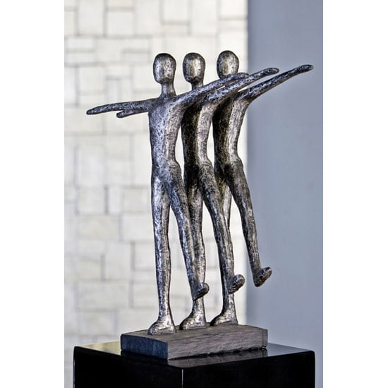 Photo of Ballett sculpture in antique silver with black base