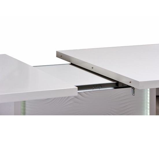 Carmen Extendable Dining Table In White Gloss With LED Lighting_4
