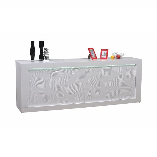 Carmen Sideboard In White Gloss With 4 Doors And LED Lighting_1