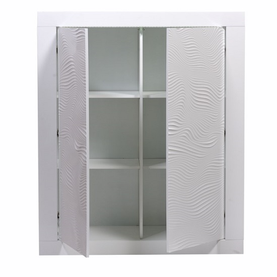 Carmen Highboard In White Gloss With 4 Doors And LED Lighting_3