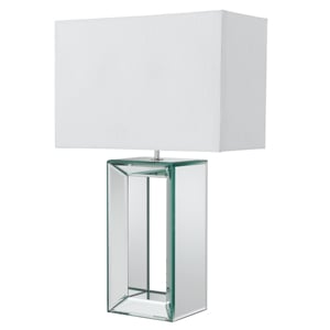Glass Table Lamp With White Shade