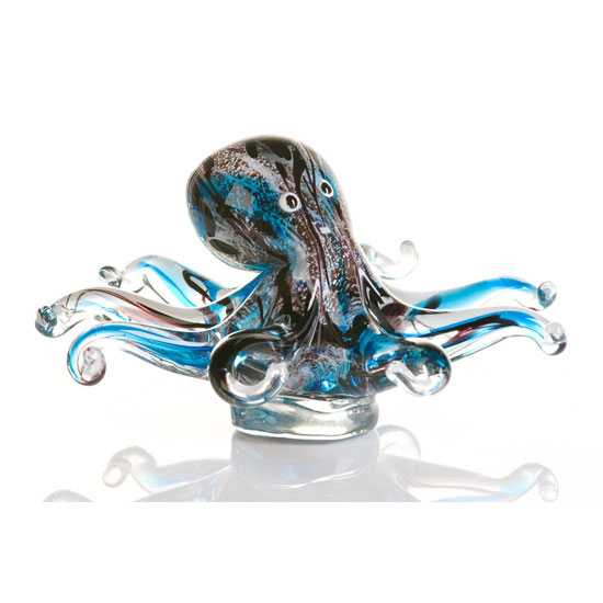 Octopus Sculpture In Multicoloured Glass