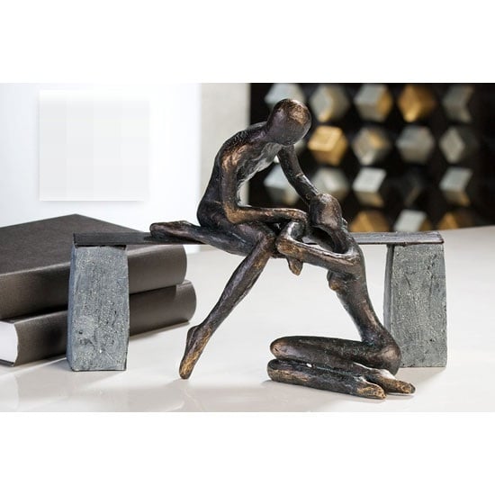 Product photograph of Trust Sculpture In Poly Bronze Antique Finish from Furniture in Fashion