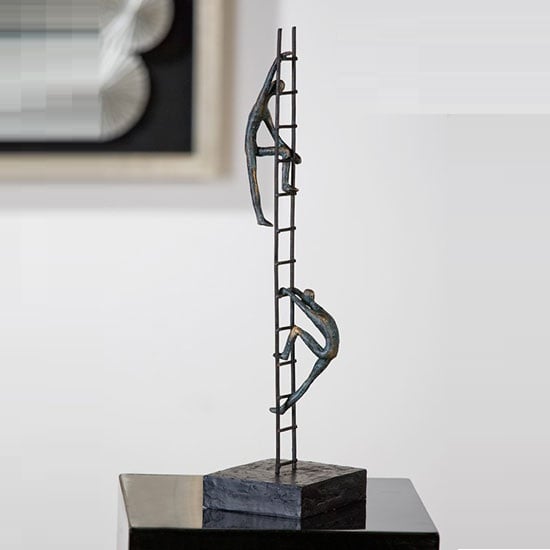 Read more about Balance of power sculpture in bronze with black base