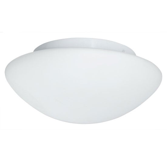 Photo of Opal white glass flush fitting bathroom ceiling light