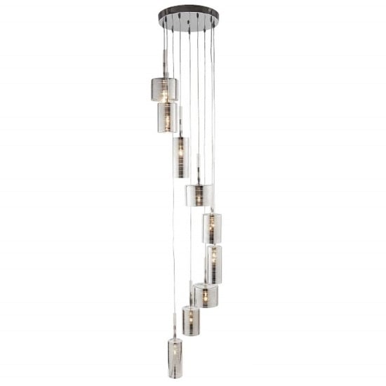 Read more about Linen chrome multi drop pendant light